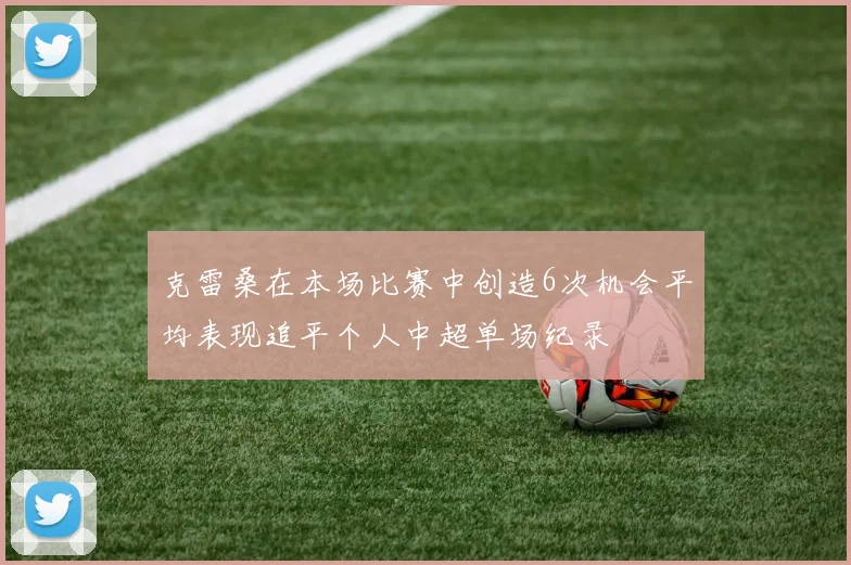 克雷桑在本场比赛中创造6次机会平均表现追平个人中超单场纪录